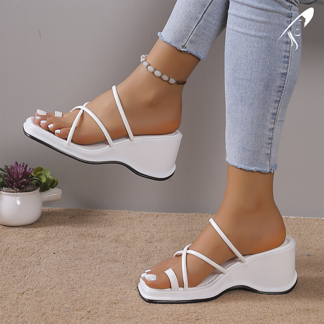 Sandália Wedge Branca | CeV